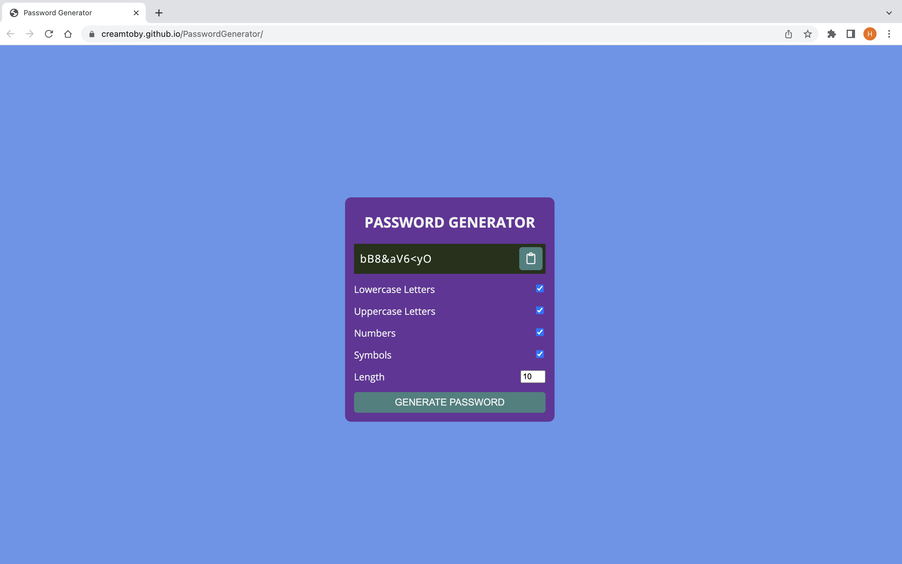 PasswordGenerator